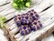 *13* 11mm Copper Washed Opaque Cobalt Square Zinnia Flower Beads